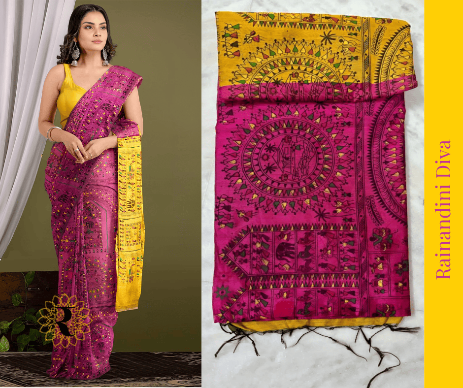 Madhubani Cotton Silk Goldie Madhubani Cotton Silk Goldie