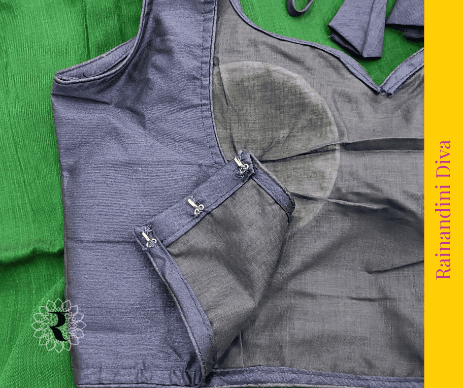 Grey Ghicha Silk Blouse Royal Neck Grey Ghicha Silk Blouse Royal Neck