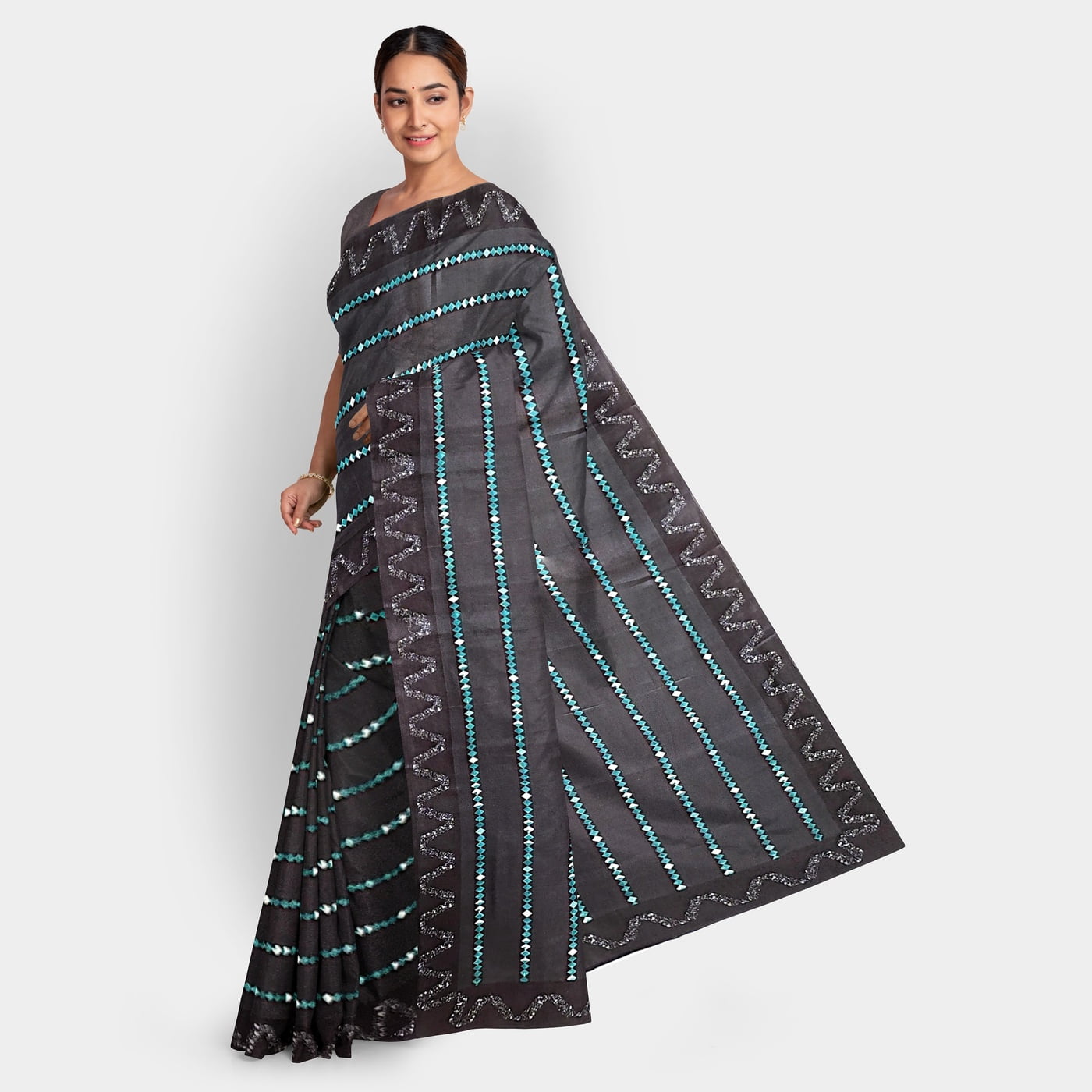Rocky Aur Rani Satin Saree with BP Rocky Aur Rani Satin Saree with BP