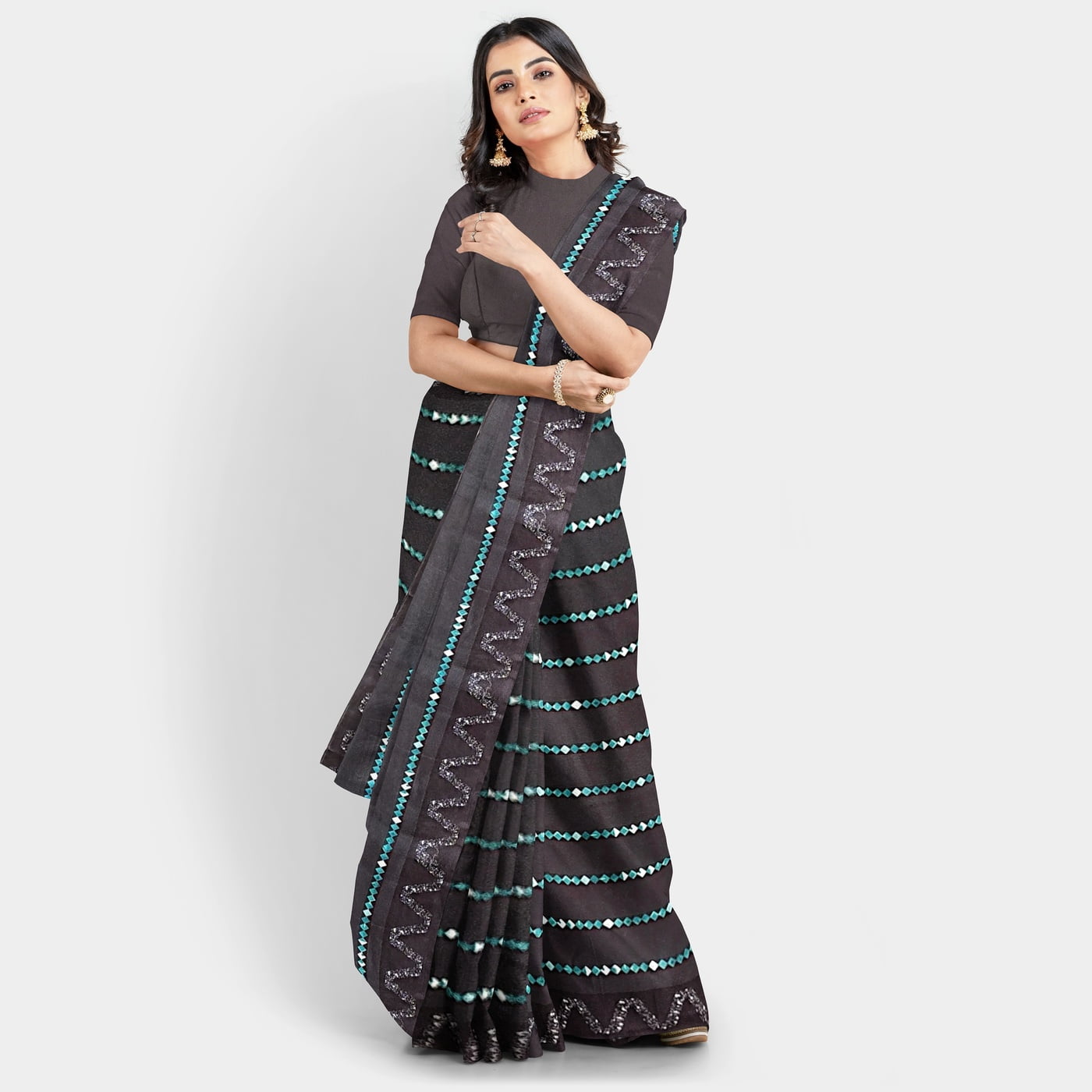Rocky Aur Rani Satin Saree with BP Rocky Aur Rani Satin Saree with BP