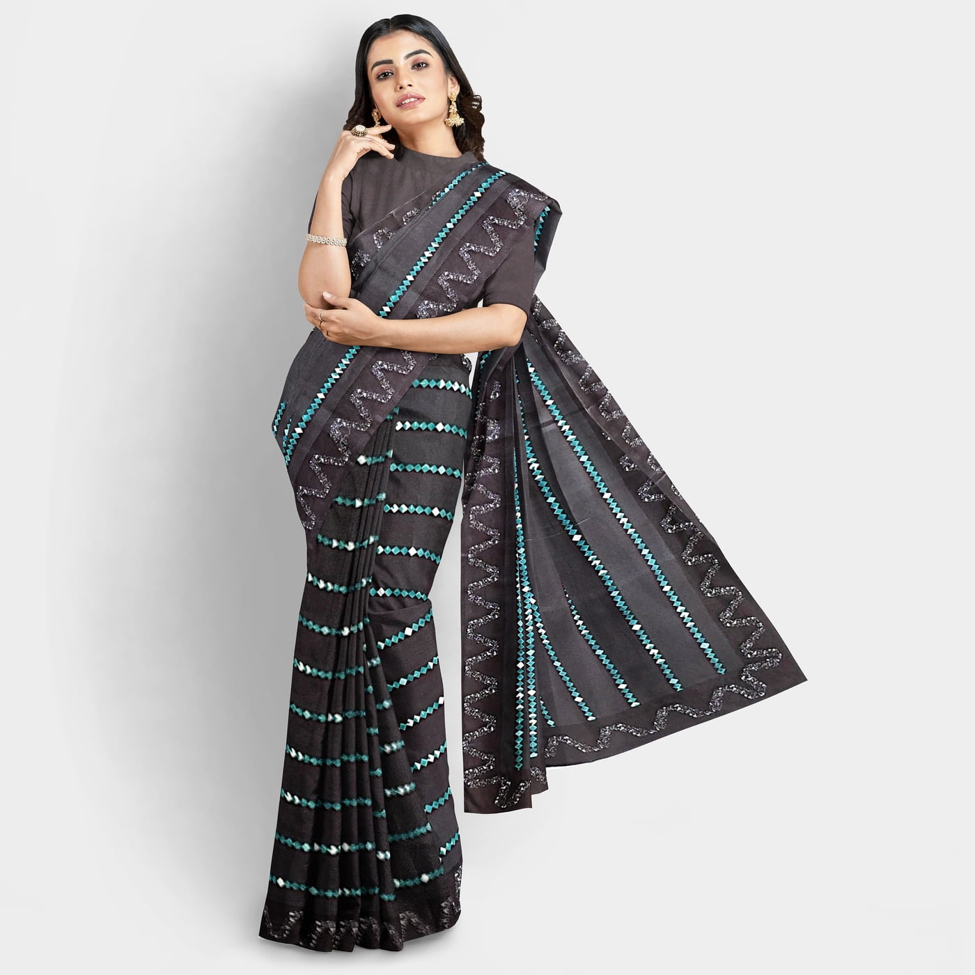 Rocky Aur Rani Satin Saree with BP Rocky Aur Rani Satin Saree with BP