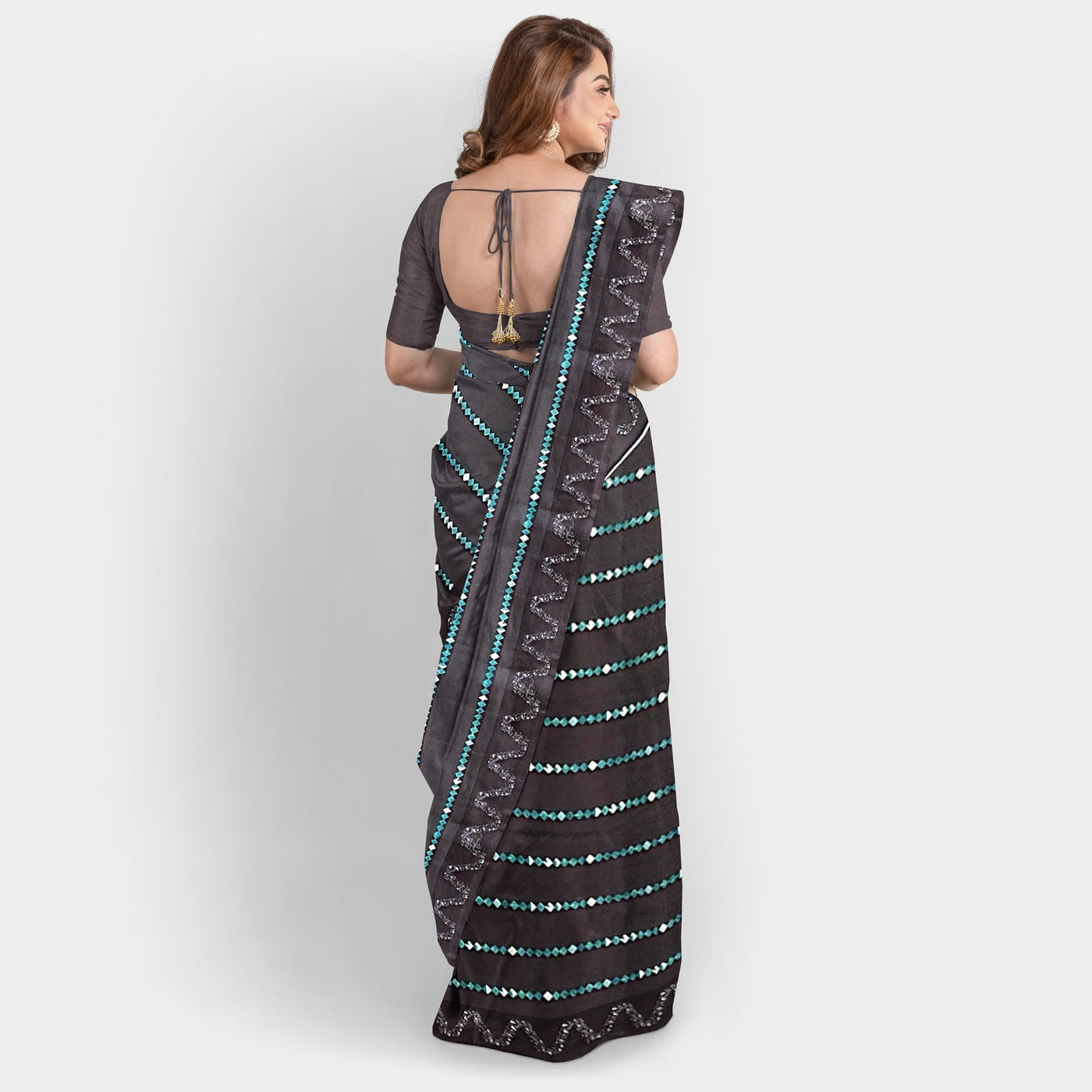 Rocky Aur Rani Satin Saree with BP Rocky Aur Rani Satin Saree with BP
