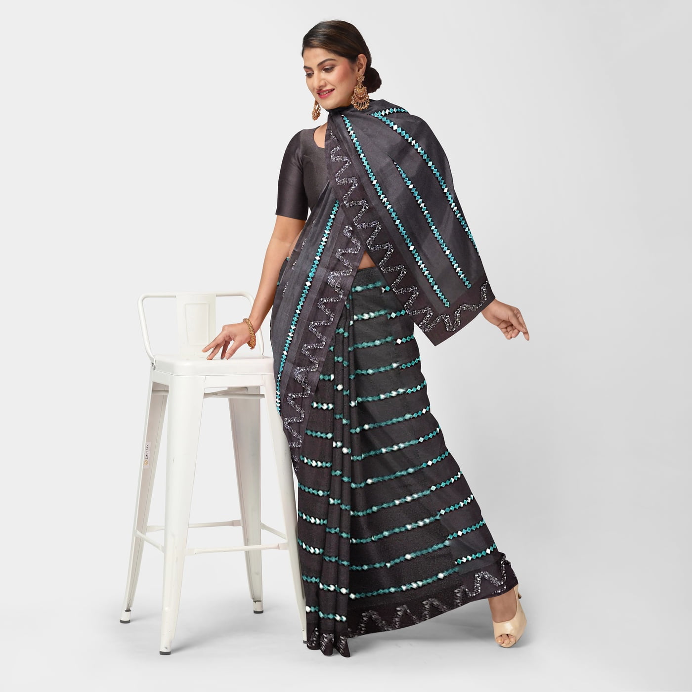 Rocky Aur Rani Satin Saree with BP Rocky Aur Rani Satin Saree with BP