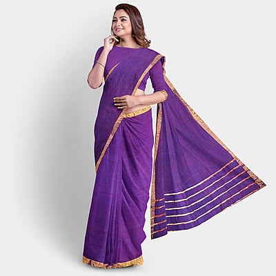 Beauty Berry Linen Saree with BP